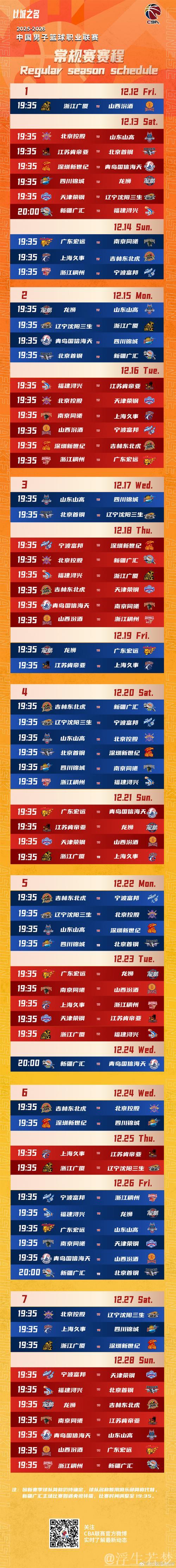 CBA新赛季12日晚正式打响